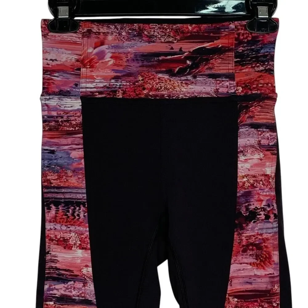 Lululemon Sweet & Repeat Crop Leggings Black/Dahliascape Size 4